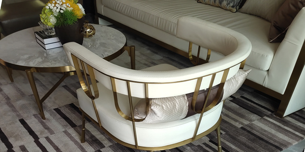 別墅定制型香檳金不銹鋼家具